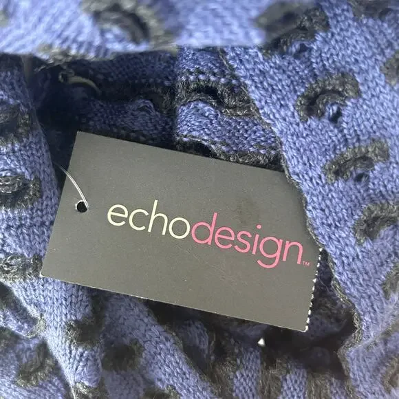 Echo Design Blue and Gray Knit Infinity Scarf One Size NEW
